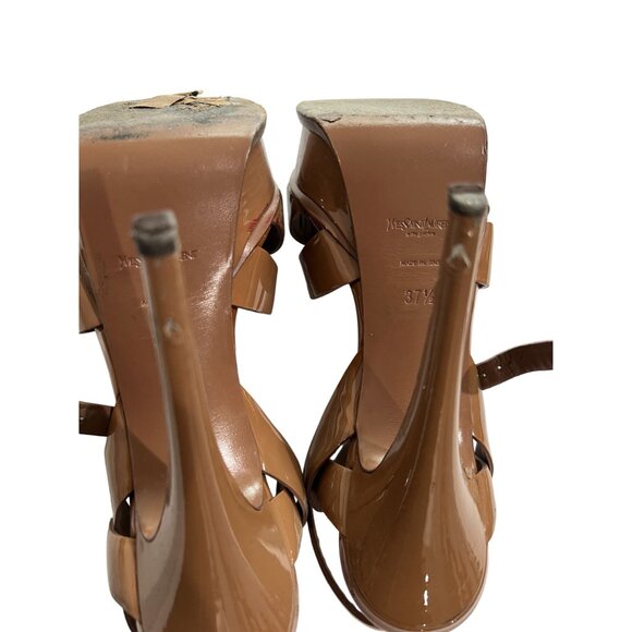 Yves Saint Laurent Tribute 105 Sandals in Vitello Vernice Soft Nude - Picture 6 of 10